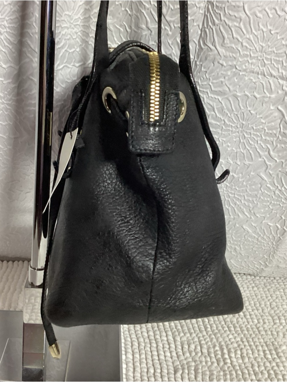 Jimmy Choo Black Rhea Grained Leather Shoulder Tote Bag - Picture 6 of 13